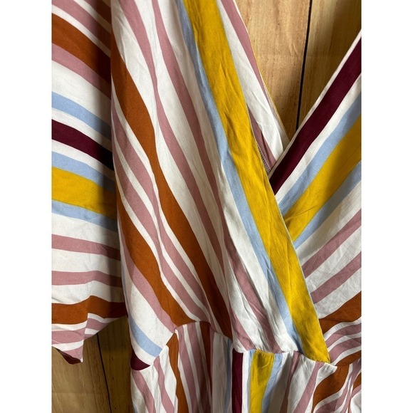 Eloquii Striped V-neck Midi Dress Women's Size 20 - Picture 3 of 9